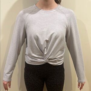 Women's Gray Knotted Top